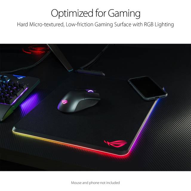 Asus Rog Balteus Qi Vertical Gaming Mouse Pad With Wireless Qi Charging Zone