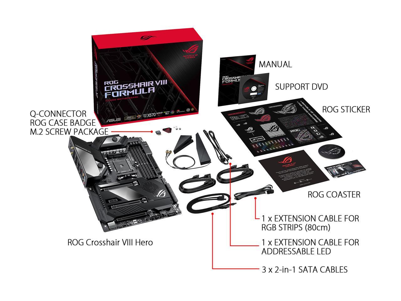 Asus Rog Crosshair Viii Formula Amd X570 Am4 Atx Motherboard With Pcie 4.0, Dual M.2, Sata 6Gb/S, Usb 3.2 Gen 2, 5Gbps Lan, Wi-Fi 6