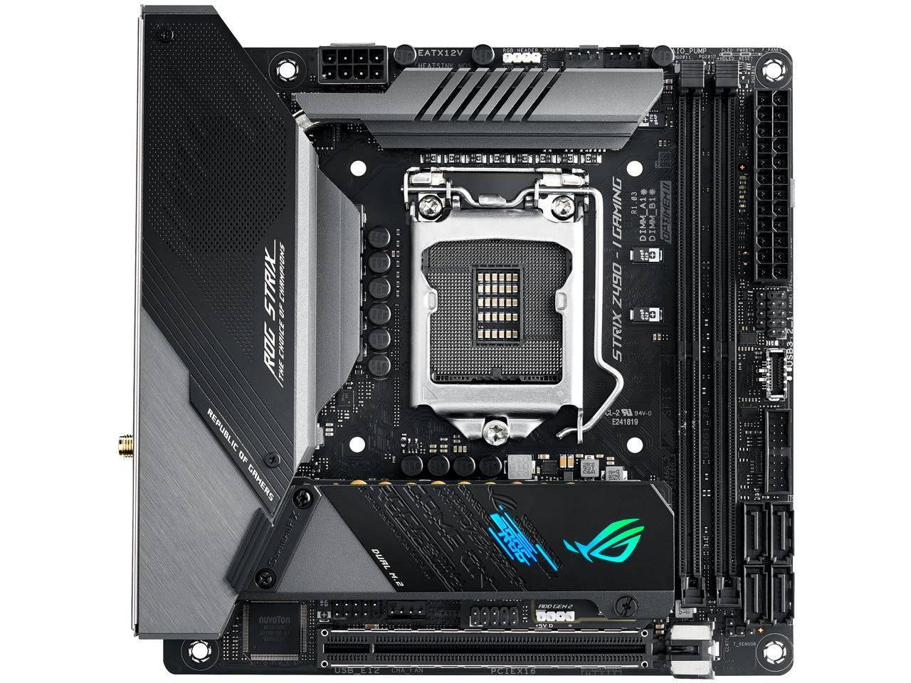 Asus Rog Strix Z490-I Gaming (Wifi 6) Lga 1200 (Intel 10Th Gen) Intel Z490 Sata 6Gb/S Mini Itx Intel