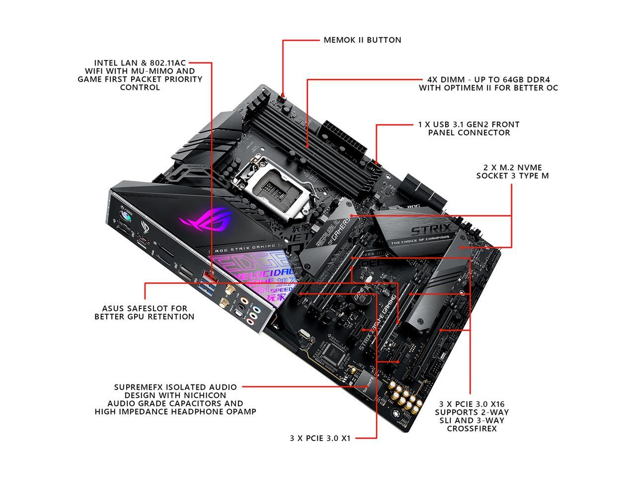 Asus Rog Strix Z390-E Gaming Lga 1151 (300 Series) Intel Z390 Sata 6Gb/S Atx Intel Motherboard