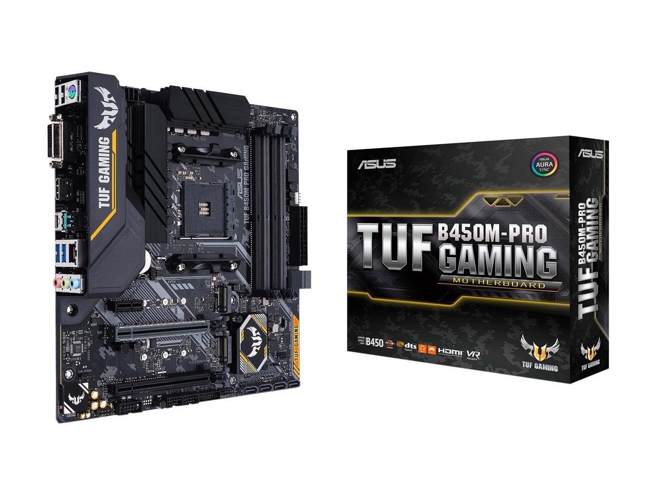 Asus Tuf B450M-Pro Gaming Amd Ryzen 3 Am4 Ddr4, Hdmi, Dual M.2, Usb 3.1 Gen 2 And Aura Sync Rgb Led Lighting Micro-Atx Motherboard