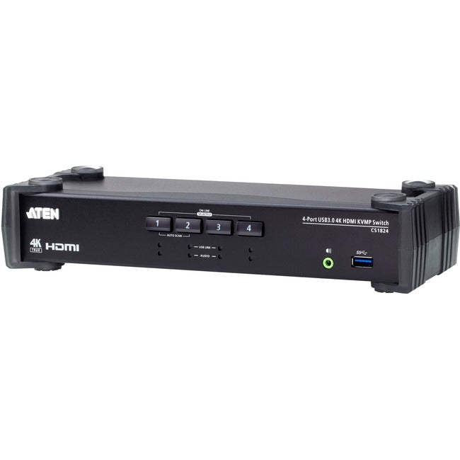 ATEN 4-Port USB 3.0 4K HDMI KVMP Switch CS1824