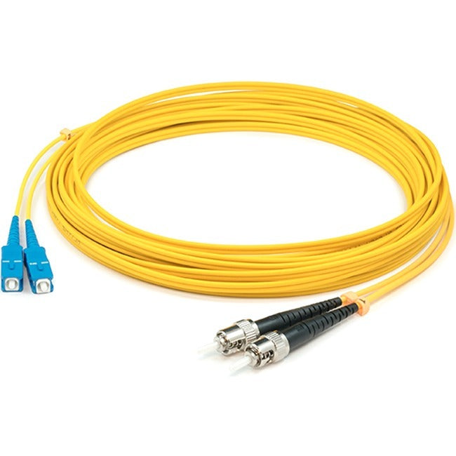 AddOn 20m SC (Male) to ST (Male) Straight Yellow OS2 Duplex Plenum Fiber Patch Cable ADD-ST-SC-20M9SMFP