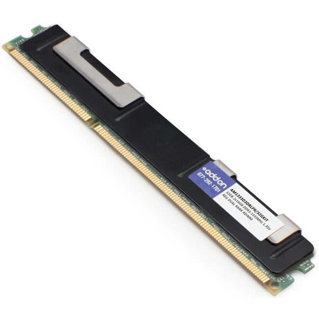 AddOn AM1333D3DRLPR/16G x2 JEDEC Standard Factory Original 32GB DDR3-1333MHz Registered ECC Dual Rank 1.35V 240-pin CL9 RDIMM AM1333D3DRLPR/32GKIT