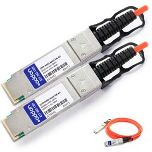 AddOn Cisco Compatible TAA Compliant 40GBase-AOC QSFP+ to QSFP+ Direct Attach Cable (850nm, MMF, 0.5m) QSFP-H40G-AOC0-5M-AO
