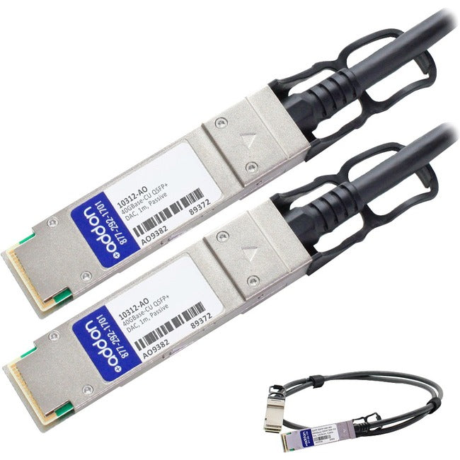 AddOn Extreme Networks 10312 Compatible TAA Compliant 40GBase-CU QSFP+ to QSFP+ Direct Attach Cable (Passive Twinax, 1m) 10312-AO