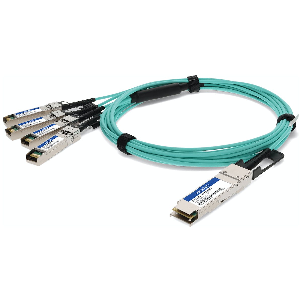 AddOn MSA and TAA Compliant 40GBase-AOC QSFP+ to 4xSFP+ Direct Attach Cable (850nm, MMF, 15m) QSFP-4SFP-AOC15M-AO