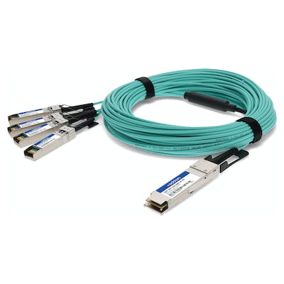AddOn MSA and TAA Compliant 40GBase-AOC QSFP+ to 4xSFP+ Direct Attach Cable (850nm, MMF, 20m) QSFP-4SFP-AOC20M-AO