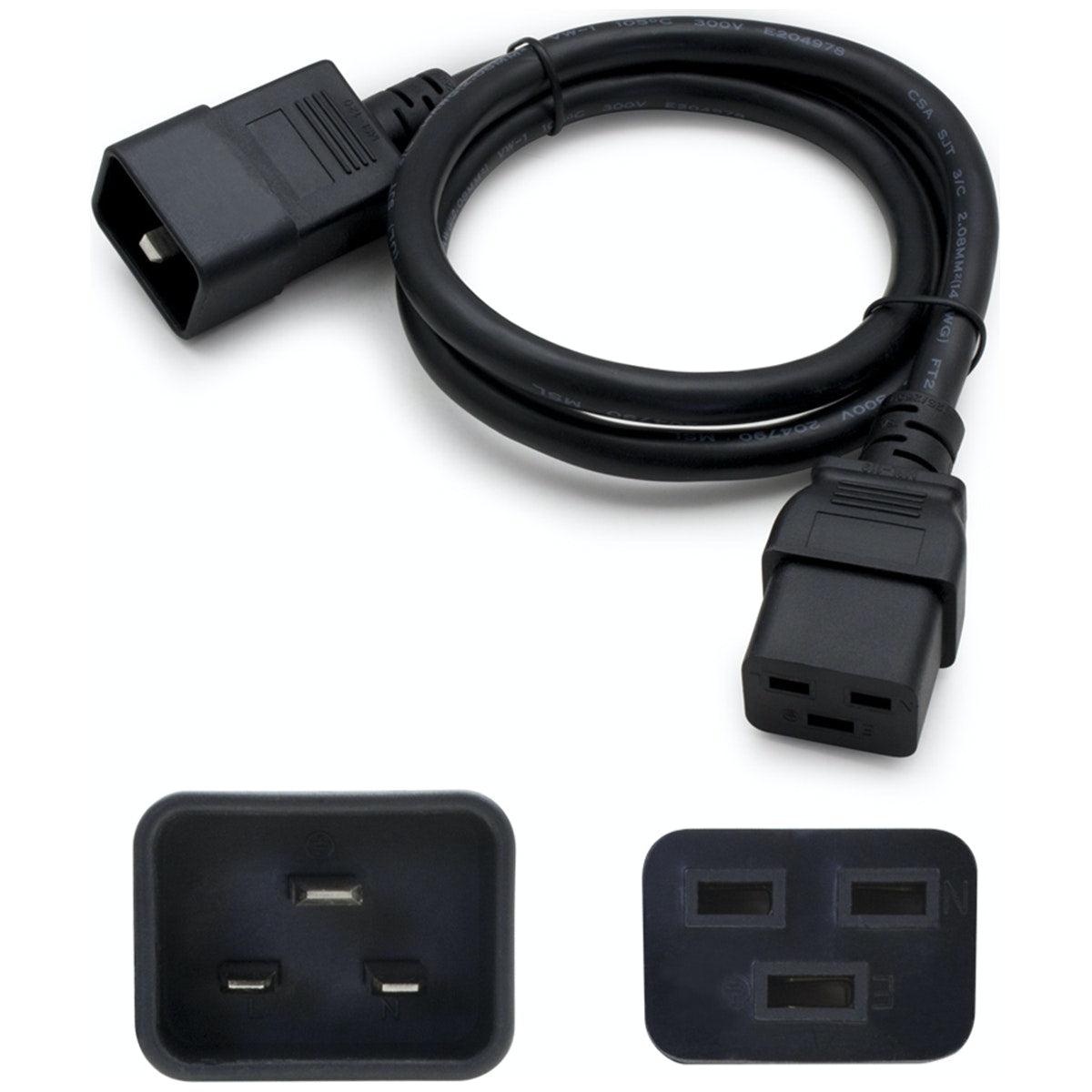 Addon Networks 6Ft C19 Female To C20 Male 12Awg 100-250V At 10A Black Power Cable