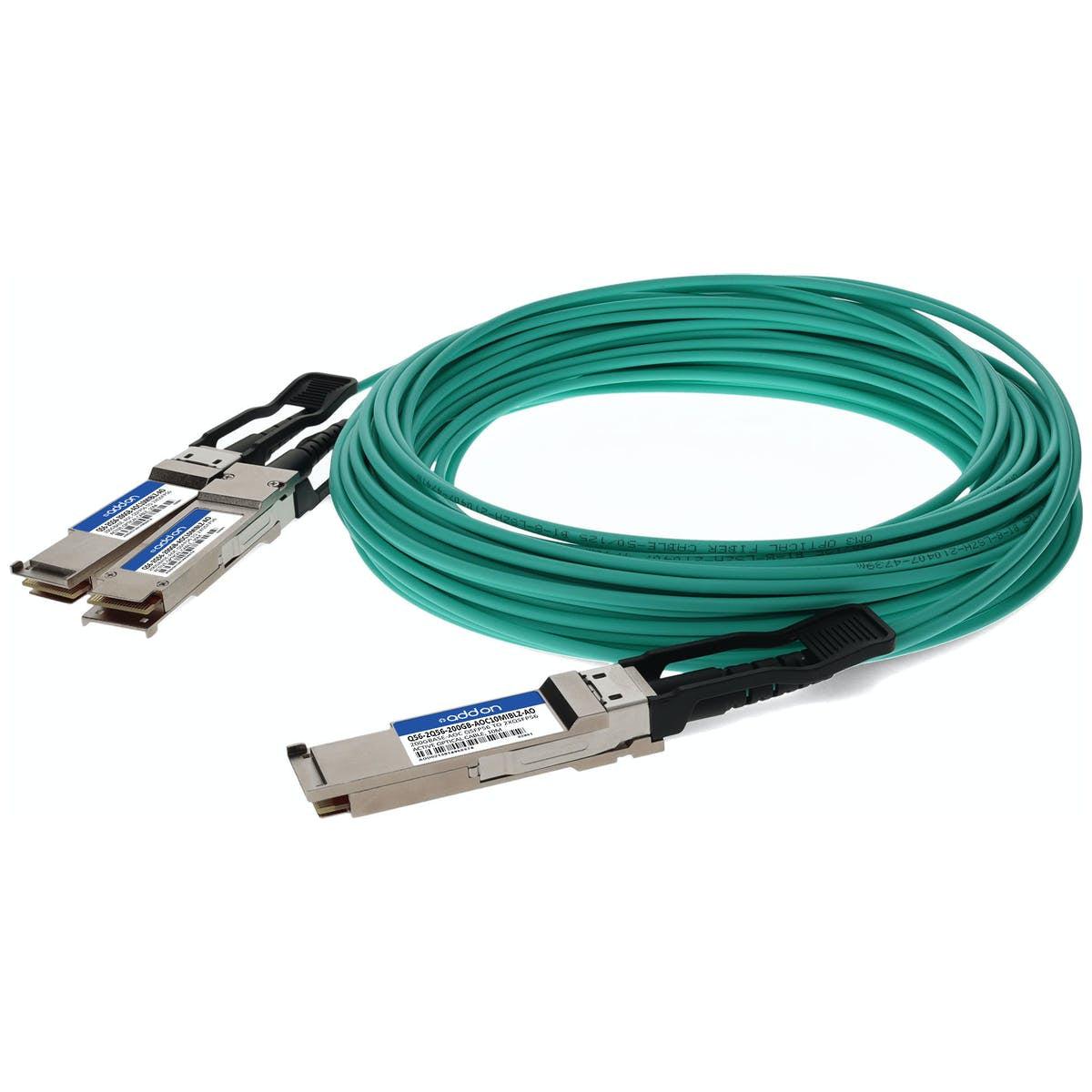Addon Networks Q56-2Q56-200Gb-Aoc10Miblz-Ao Infiniband Cable 10 M Qsfp56 2X Qsfp56 Green