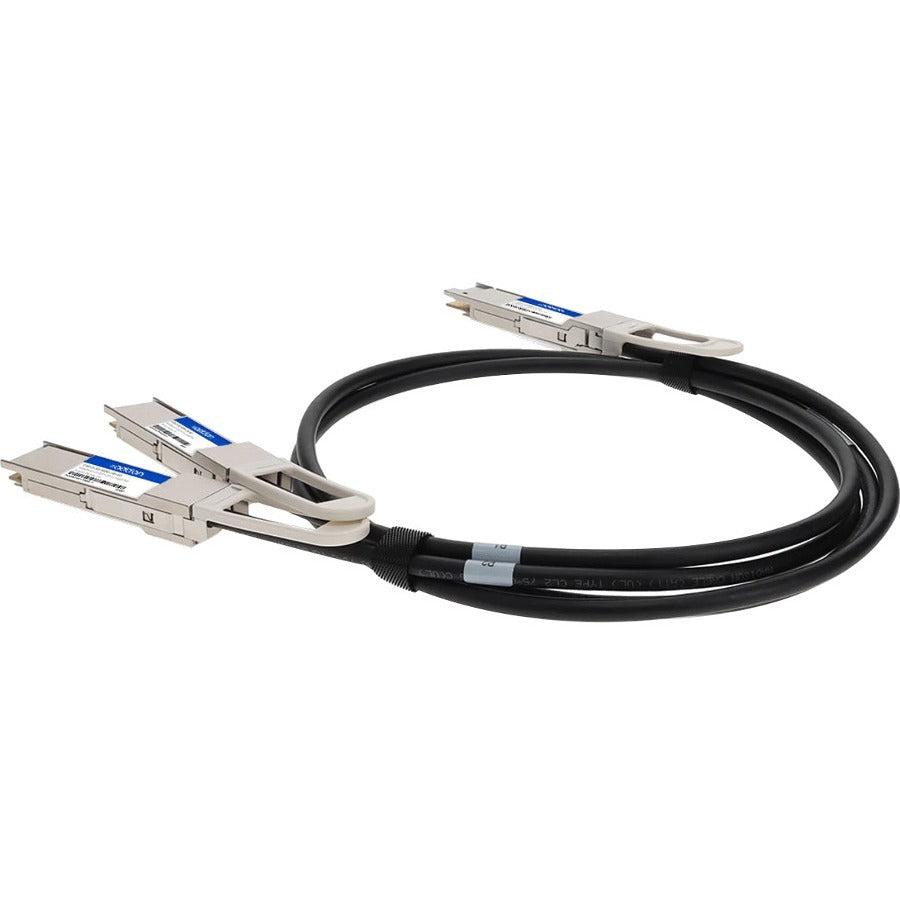Addon Networks Cab-D-2Q-400G-2M-Ao Infiniband Cable Qsfp-Dd 2X Qsfp56 Black, Metallic