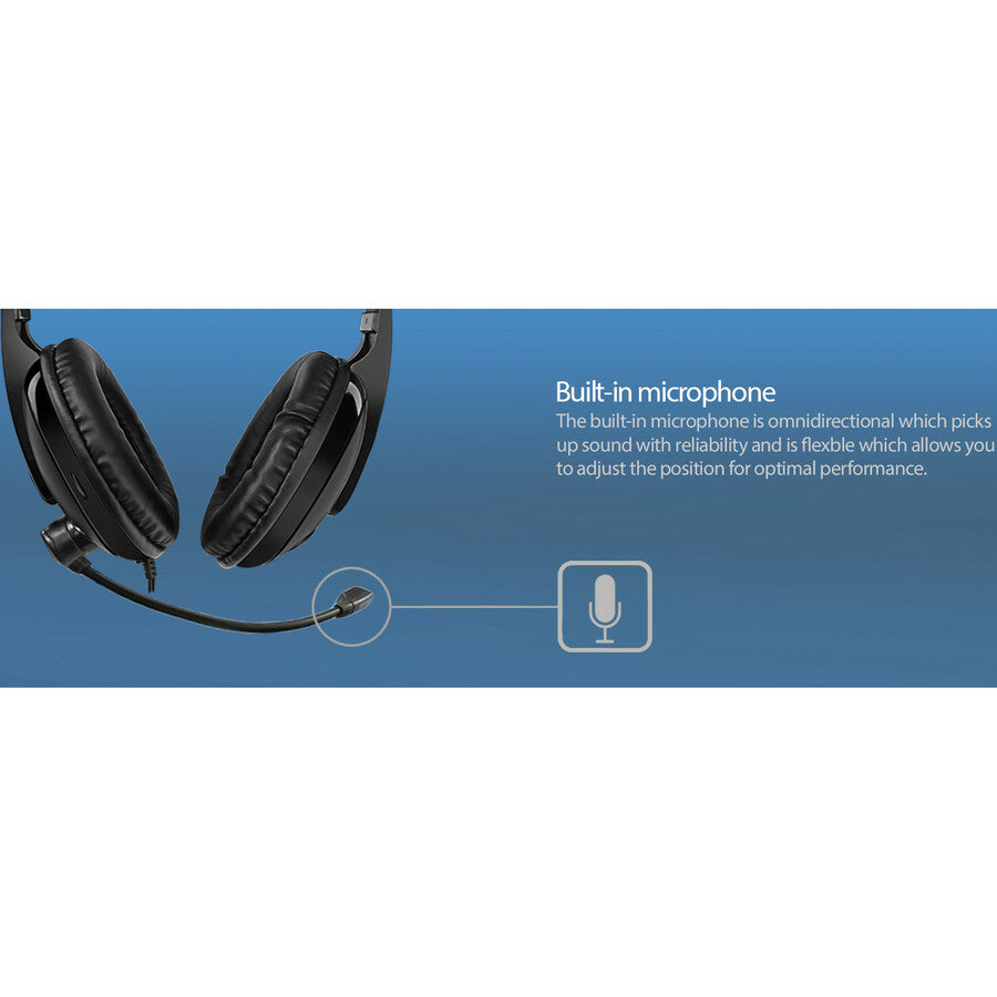 Adesso Xtream H5 - 3.5mm Stereo Headset with Microphone - Noise Cancelling - Wired- Lightweight