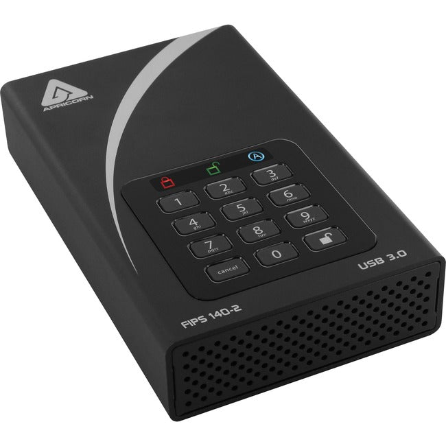Apricorn Aegis Padlock DT FIPS ADT-3PL256F-10TB 10 TB Desktop Hard Drive - 3.5 External - Black - TAA Compliant"
