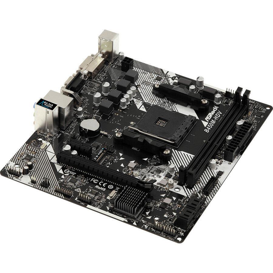Asrock B450M-Hdv R4.0 Am4 Amd Promontory B450 Sata 6Gb/S Micro Atx Amd Motherboard