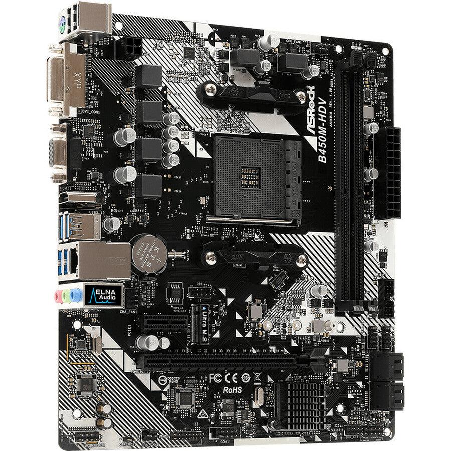 Asrock B450M-Hdv R4.0 Am4 Amd Promontory B450 Sata 6Gb/S Micro Atx Amd Motherboard