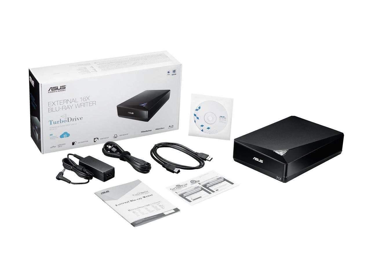 Asus Bw-16D1X-U/Blk/G/As 16X External Blu-Ray Writer (Black), Retail