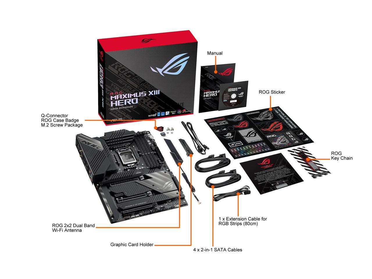 Asus Rog Maximus Xiii Hero Lga1200/ Intel Z590/ Ddr4/ 2-Way Sli/ Sata3&Usb3.2/ M.2/ Wifi/ Bluetooth/ Atx Motherboard