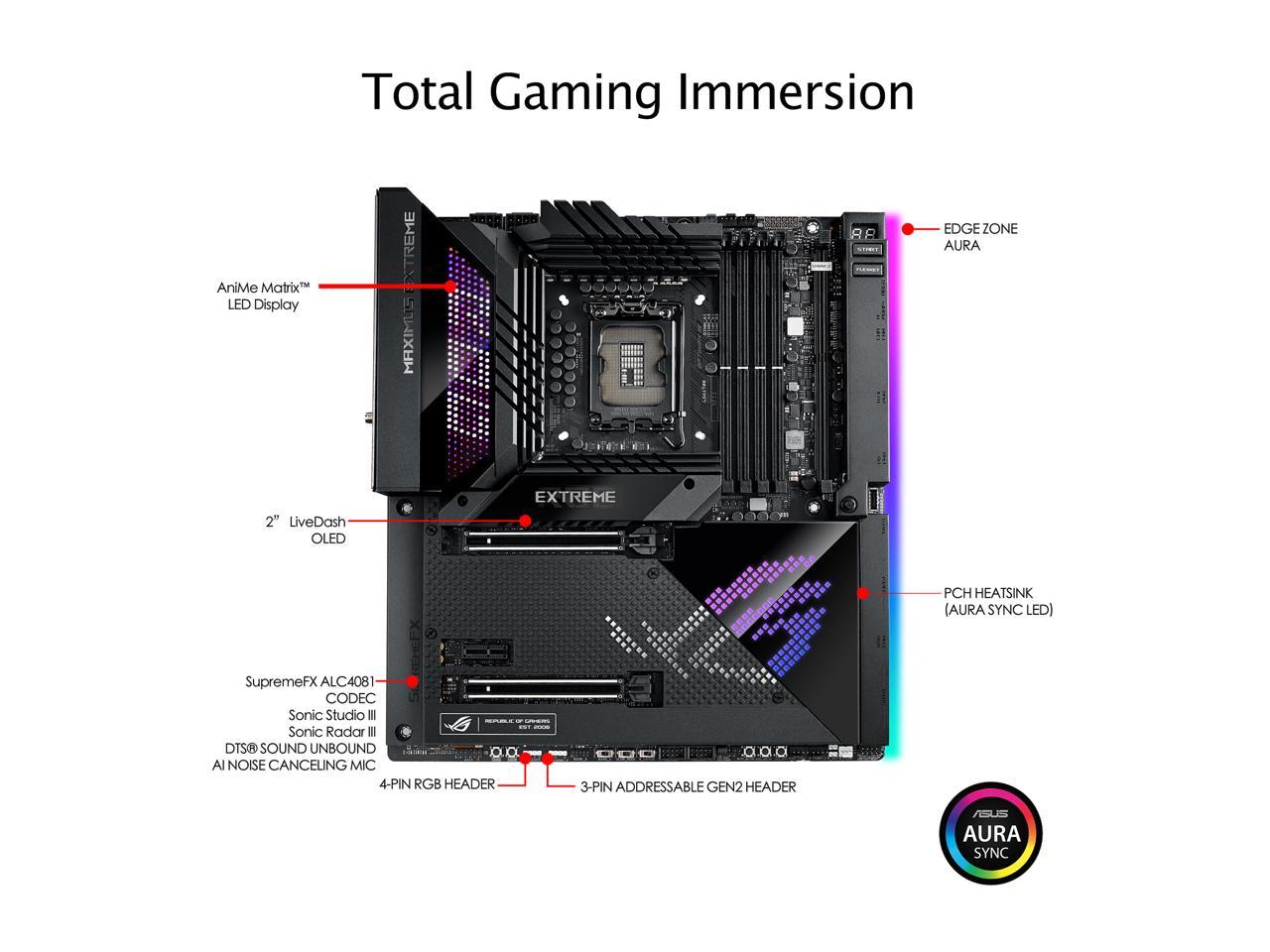 Asus Rog Maximus Z690 Extreme Lga1700/ Intel Z690/ Ddr5/ Wifi/ Sata3&Usb3.2/ M.2/ E-Atx Motherboard