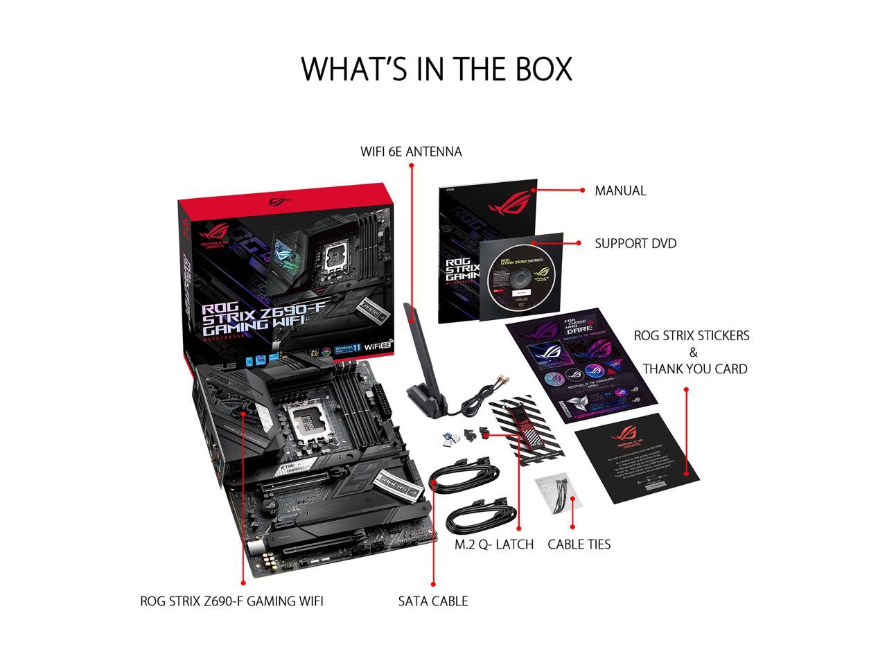 Asus Rog Strix Z690-F Gaming Wifi Lga1700/ Intel Z690/ Ddr5/ Wifi & Bluetooth/ Sata3&Usb3.2/ M.2/ Atx Motherboard
