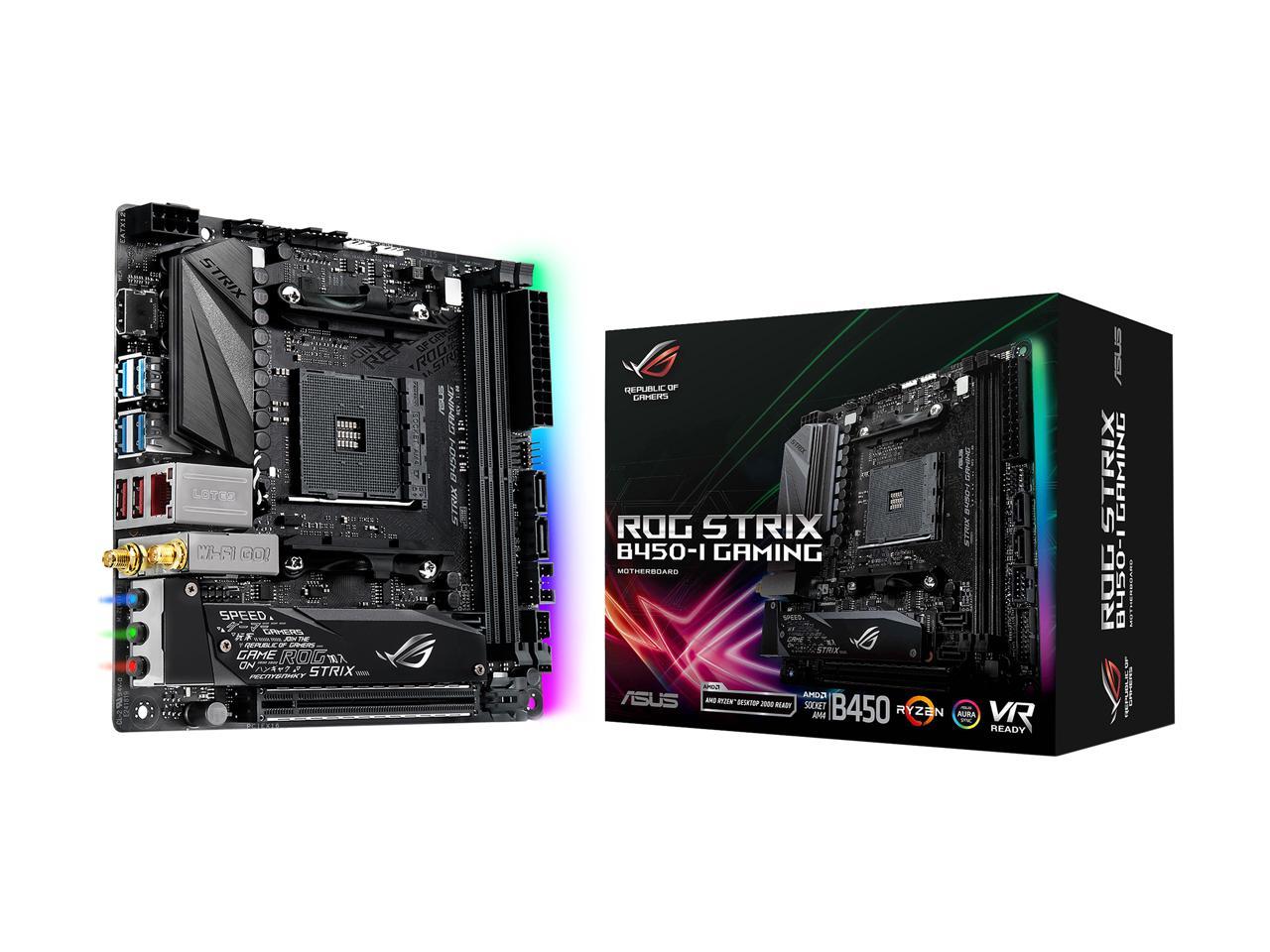 Asus Rog Strix B450-I Gaming Am4 Amd B450 Sata 6Gb/S Usb 3.1 Hdmi Mini Itx Amd Motherboard
