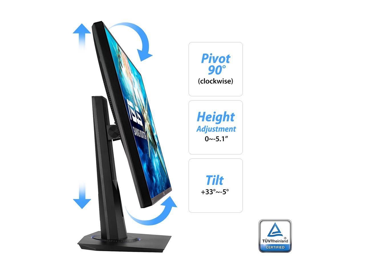 Asus Vg275Q 27 Inch Widescreen 100,000,000:1 1Ms Vga/2Hdmi/Displayport Lcd Monitor W/ Speakers (Black)