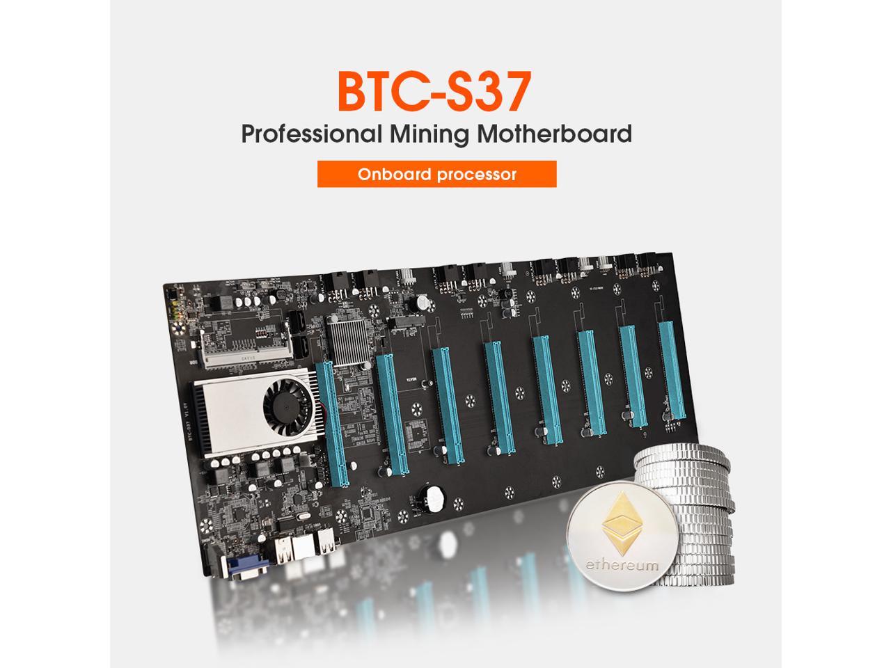 Btc-S37 Miner Motherboard Cpu Set 8 Video Card Slot Ddr3 Memory Integrated Vga Low Power Consumption Exquisite Better Than X99