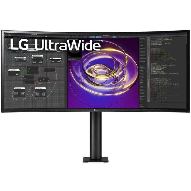 Best UltraWide Monitor 34 inch - LG Curved QHD IPS Ergo Monitor HDR10 USB-C AMD FreeSync | TecISoft 34BP88CN-B