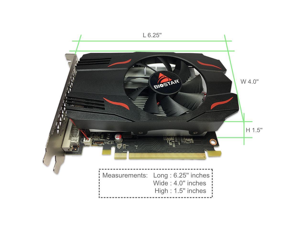 Biostar Gaming Radeon Rx 550 4Gb Gddr5 128-Bit Directx 12 Pci Express 3.0 Dvi-D Dual Link, Hdmi, Displayport