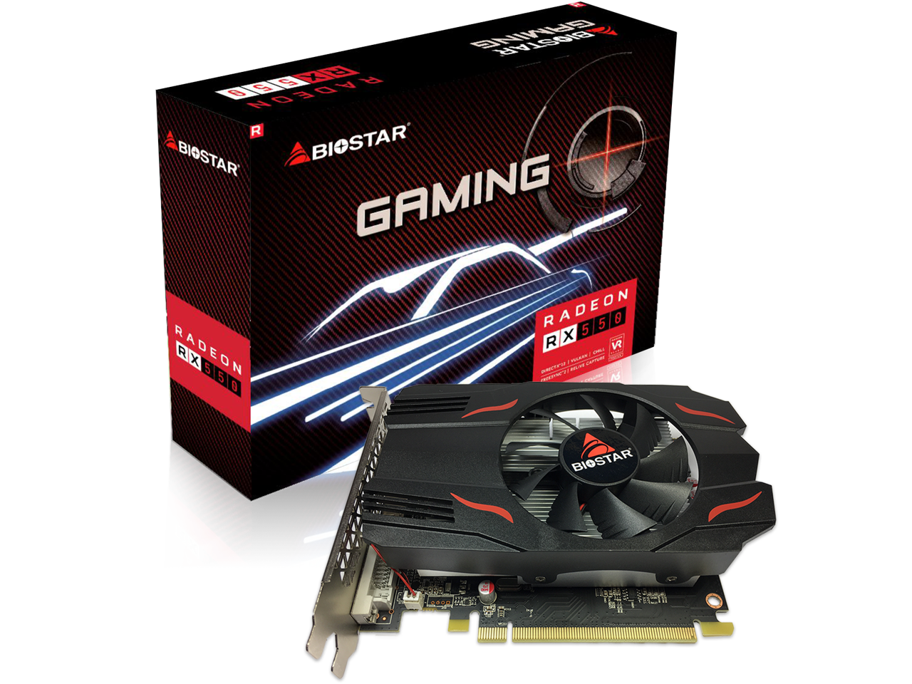 Biostar Gaming Radeon Rx 550 4Gb Gddr5 128-Bit Directx 12 Pci Express 3.0 Dvi-D Dual Link, Hdmi, Displayport