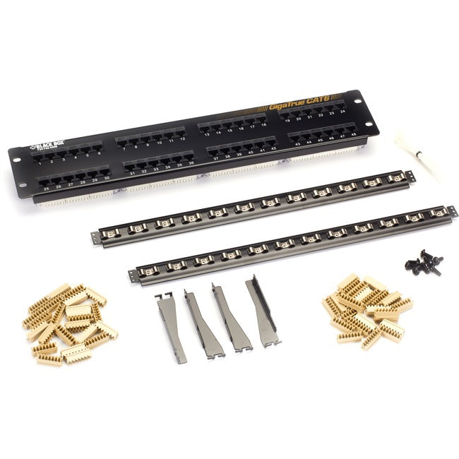 Black Box GigaTrue® CAT6 Patch Panel - 2U, Unshielded, 48-Port JPM612A-R8