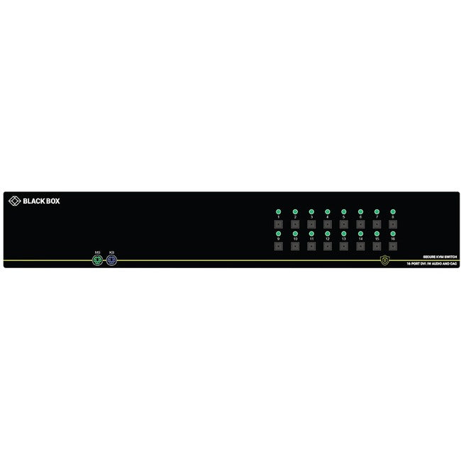 Black Box Secure NIAP 3.0 KVM Switch - Single-Head, DVI-I, PS/2, CAC, 16-Port SS16P-SH-DVI-UCAC