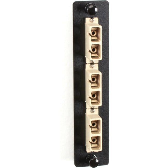 Black Box Standard Adapter Panel, Bronze Sleeves, (3) Duplex Sc Pairs, Beige