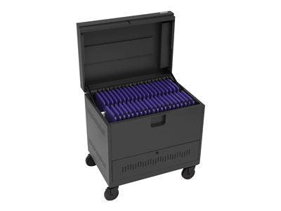 Bretford Cube Toploader Portable Device Management Cart Red