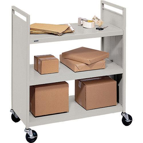Bretford Double-Sided Booktruck (3-Flat Shelves, Tangerine) F336-TAG5
