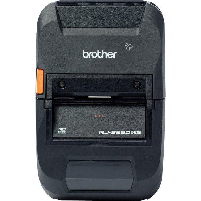 Brother RuggedJet RJ-3250WB-L Mobile Direct Thermal Printer - Monochrome - Portable - Label/Receipt Print - Ethernet - USB - Bluetooth - Wireless LAN - Black RJ3250WBL