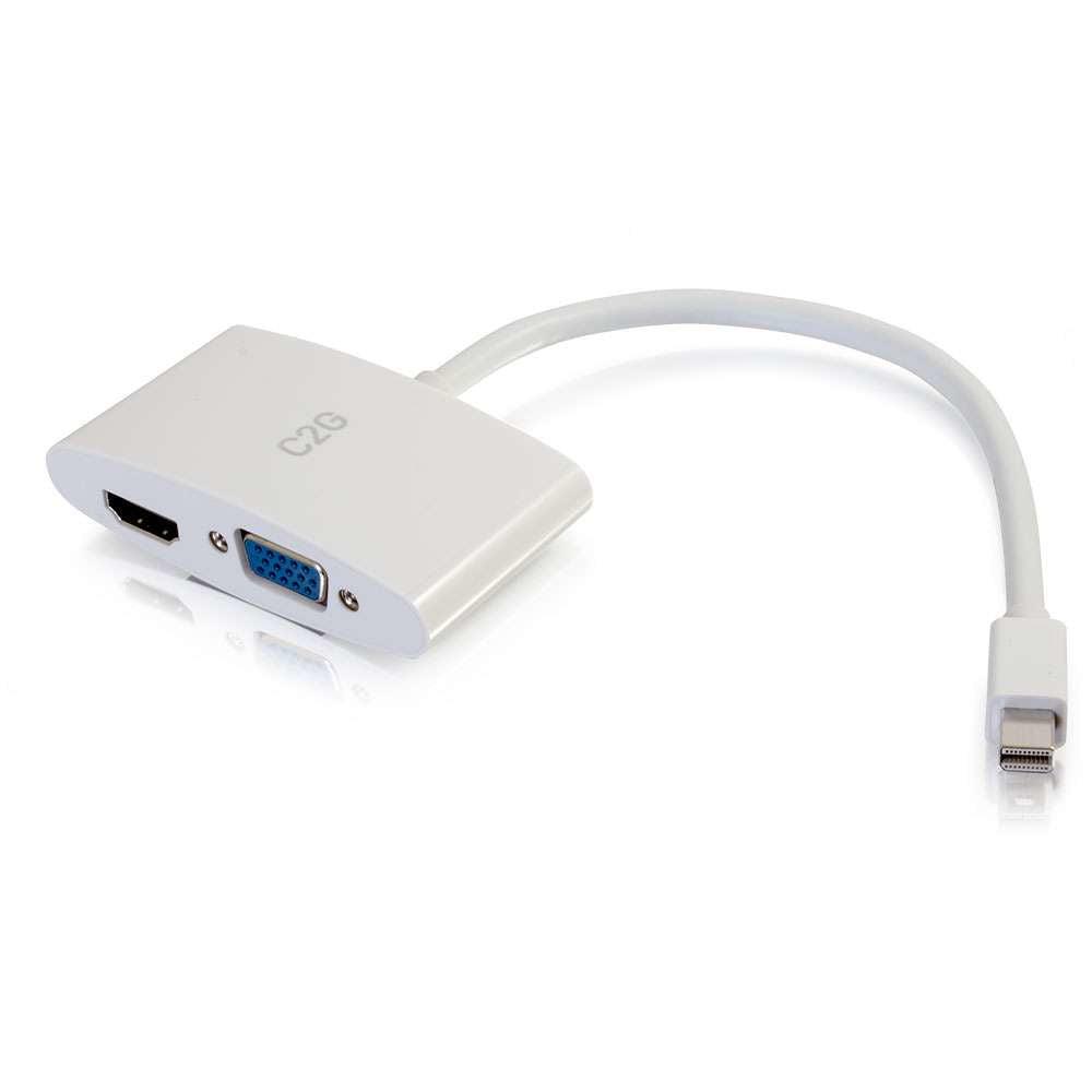 C2G 28272 Video Cable Adapter 0.2 M Mini Displayport Hdmi + Vga (D-Sub) White