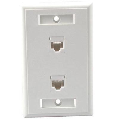 C2G Dual Cat5E Rj45 Configured Wall Plate - White