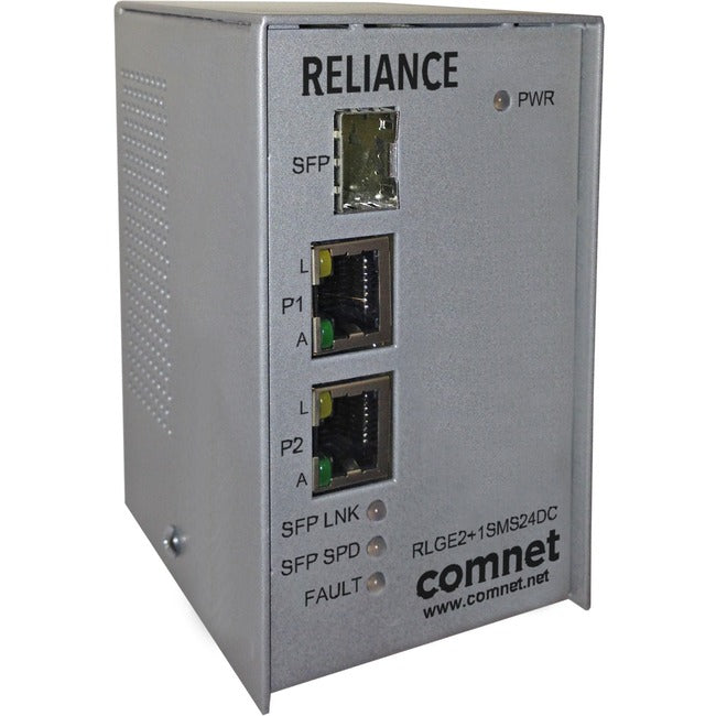 ComNet Electrical Substation-Rated 10/100/1000 Mbps 3-Port Self-managed Ethernet Switch RLGE2+1SMS24DC