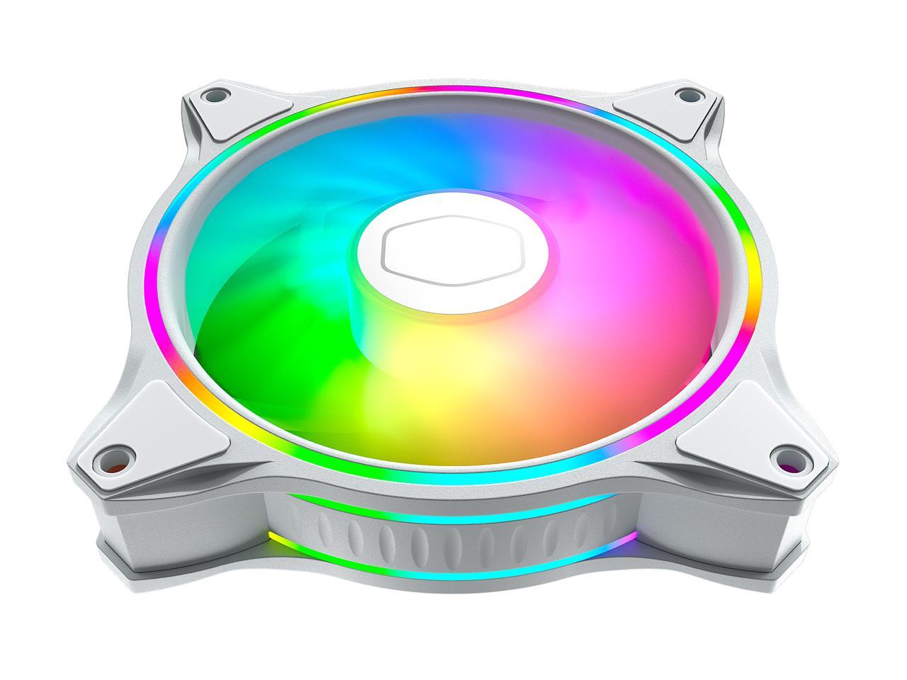 Cooler Master Masterfan Mf120 Halo (White Edition, 3 In 1 With Argb Led Controller) - Duo-Ring