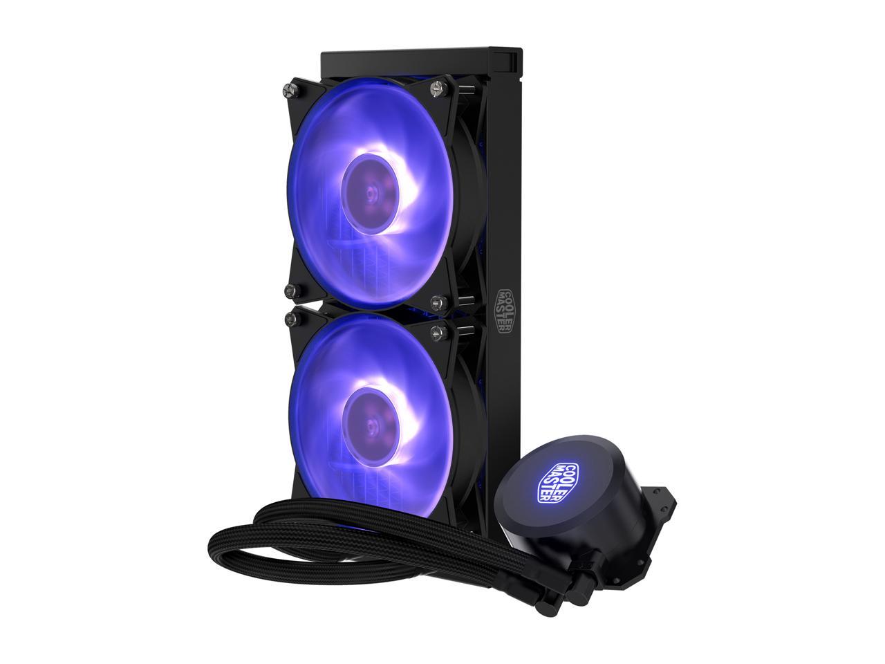 Cooler Master Masterliquid Ml240L Rgb Close-Loop Cpu Liquid Cooler, 240Mm Radiator, Dual Chamber Rgb