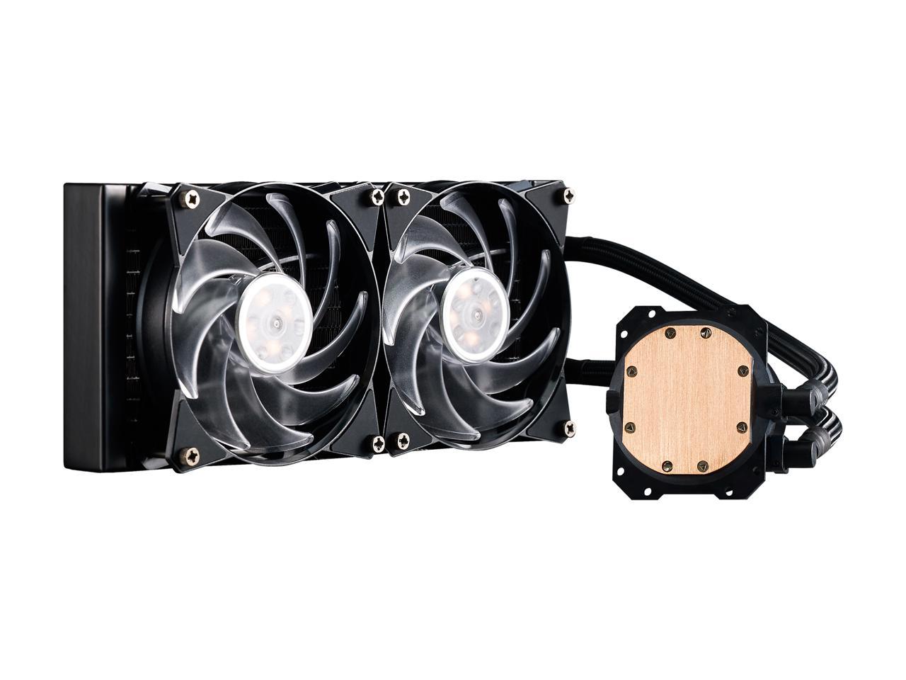 Cooler Master Masterliquid Ml240L Rgb Close-Loop Cpu Liquid Cooler, 240Mm Radiator, Dual Chamber Rgb