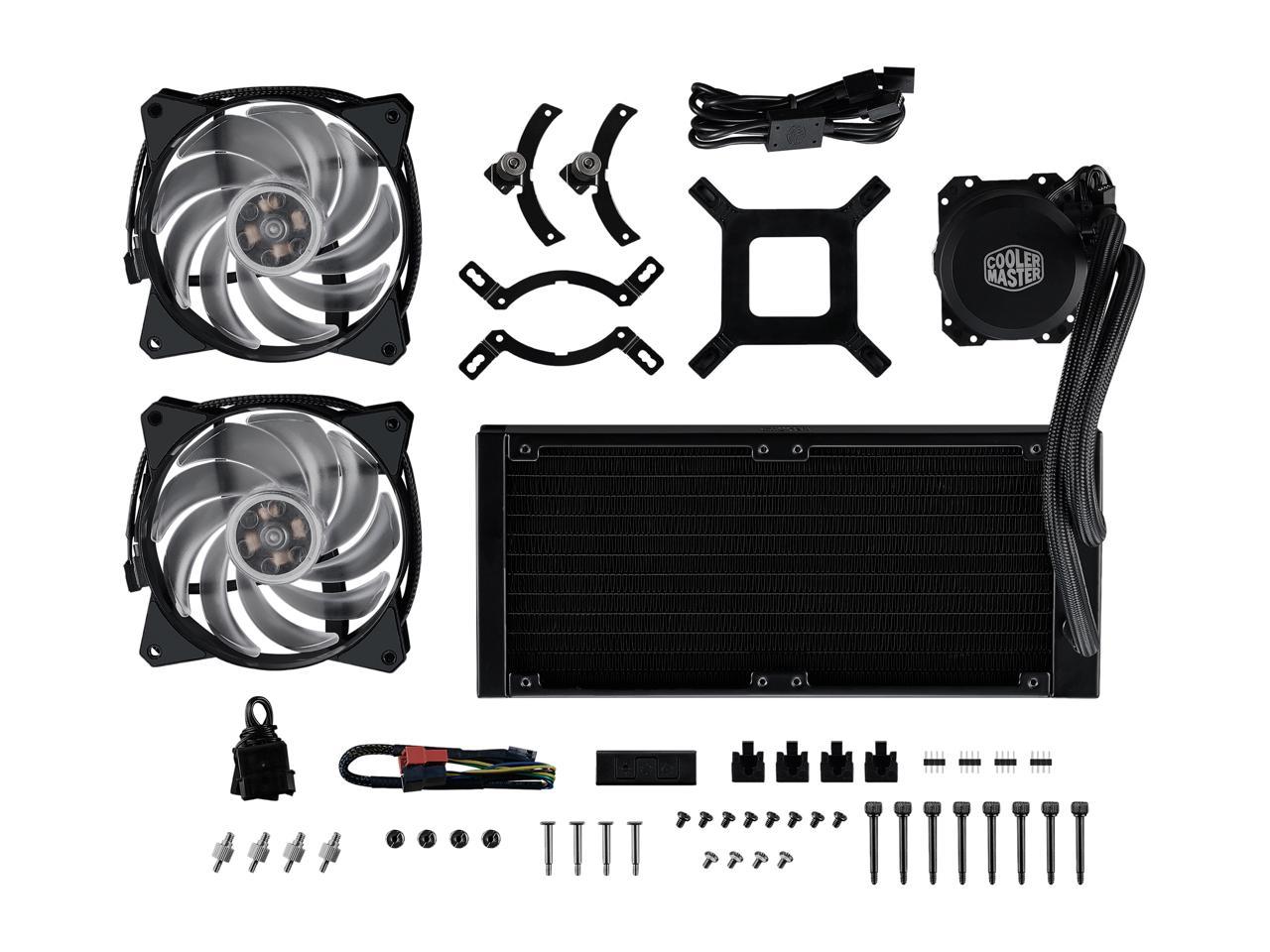 Cooler Master Masterliquid Ml240L Rgb Close-Loop Cpu Liquid Cooler, 240Mm Radiator, Dual Chamber Rgb