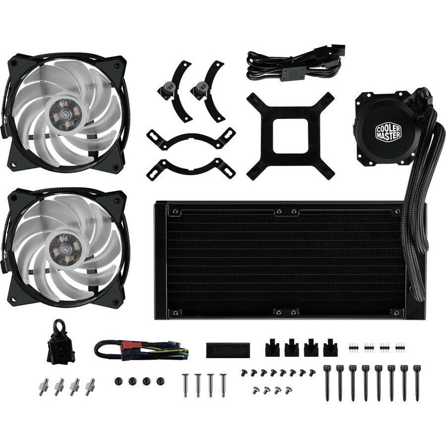 Cooler Master Masterliquid Ml240L Rgb Close-Loop Cpu Liquid Cooler, 240Mm Radiator, Dual Chamber Rgb