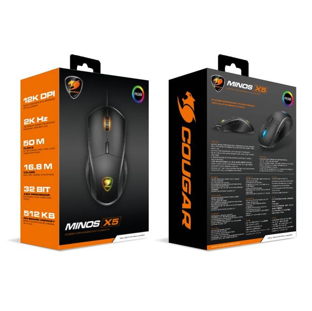 Cougar Minos X5 Rgb Gaming Mouse W/ 12000 Dpi