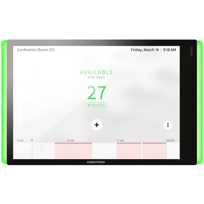 Crestron 7 in. Room Scheduling Touch Screen, Black Smooth, with Light Bar 6511517
