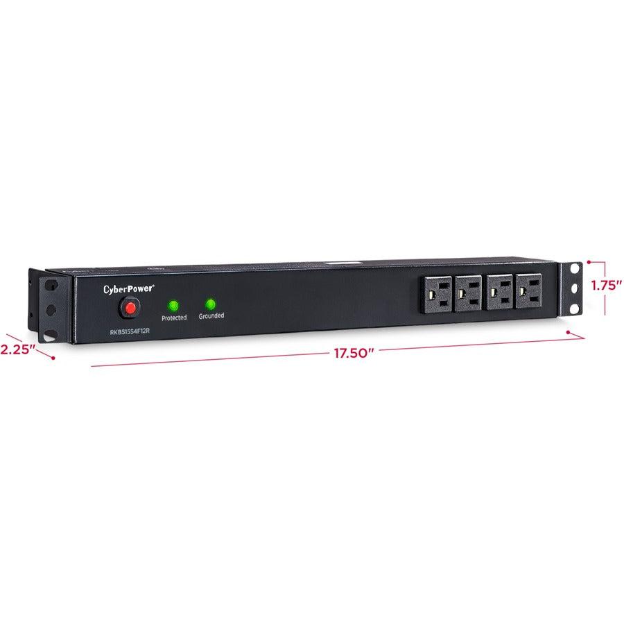 Cyberpower Rkbs15S4F12R Surge Protector Black 16 Ac Outlet(S) 120 V 4.57 M