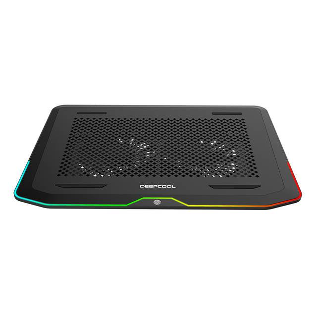 Deep Cool N80 Rgb Laptop Cooling Pad, 16.7 Million Rgb Colors Led, Pure Metal Panel, Two 140Mm Fans,