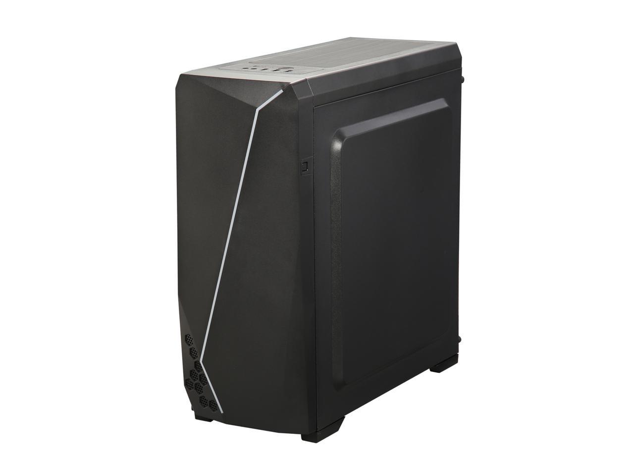 Diypc S2-Bk-Rgb Black Usb3.0 Steel/ Tempered Glass Atx Mid Tower Gaming Computer Case W/Tempered Glass Panel And Addressable Rgb Led Strip