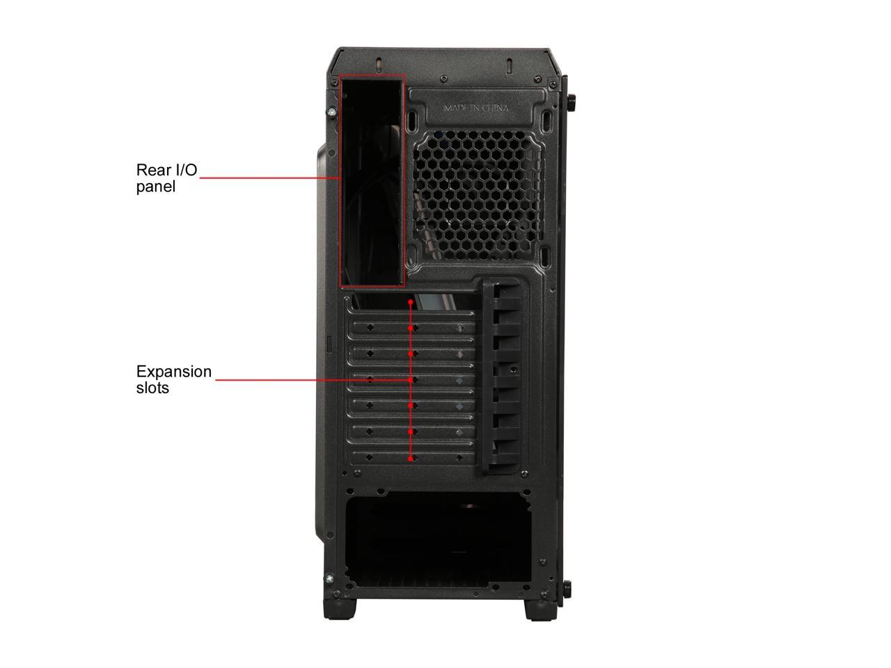 Diypc S2-Bk-Rgb Black Usb3.0 Steel/ Tempered Glass Atx Mid Tower Gaming Computer Case W/Tempered Glass Panel And Addressable Rgb Led Strip
