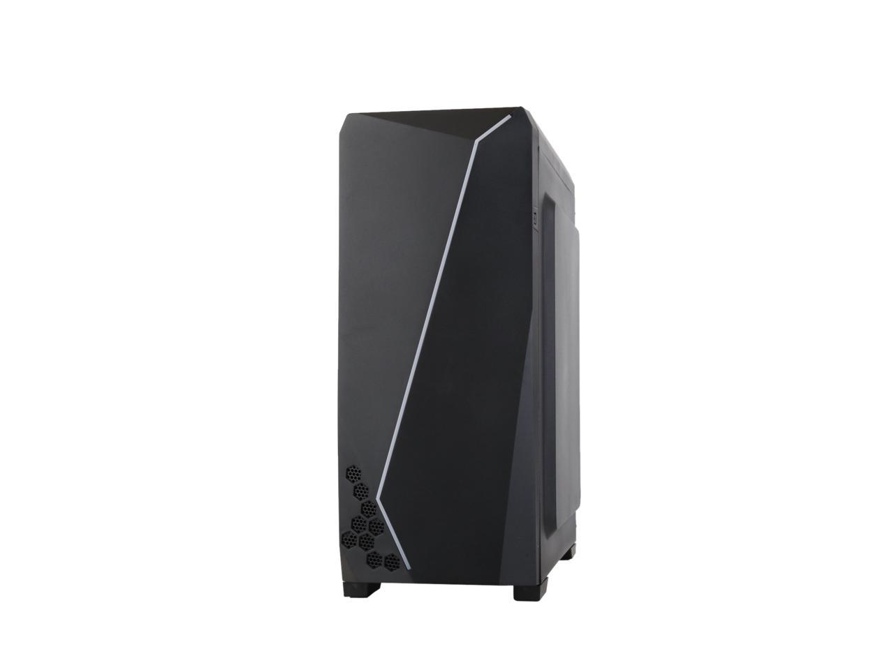 Diypc S2-Bk-Rgb Black Usb3.0 Steel/ Tempered Glass Atx Mid Tower Gaming Computer Case W/Tempered Glass Panel And Addressable Rgb Led Strip